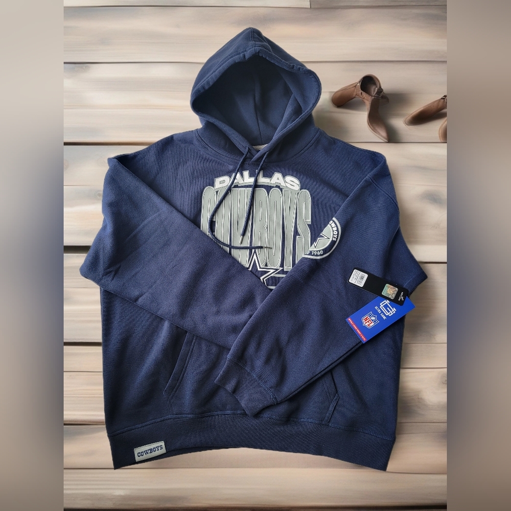 NWT Dallas Cowboys NFL Ultra Game Hoodie Navy Blue Sz L